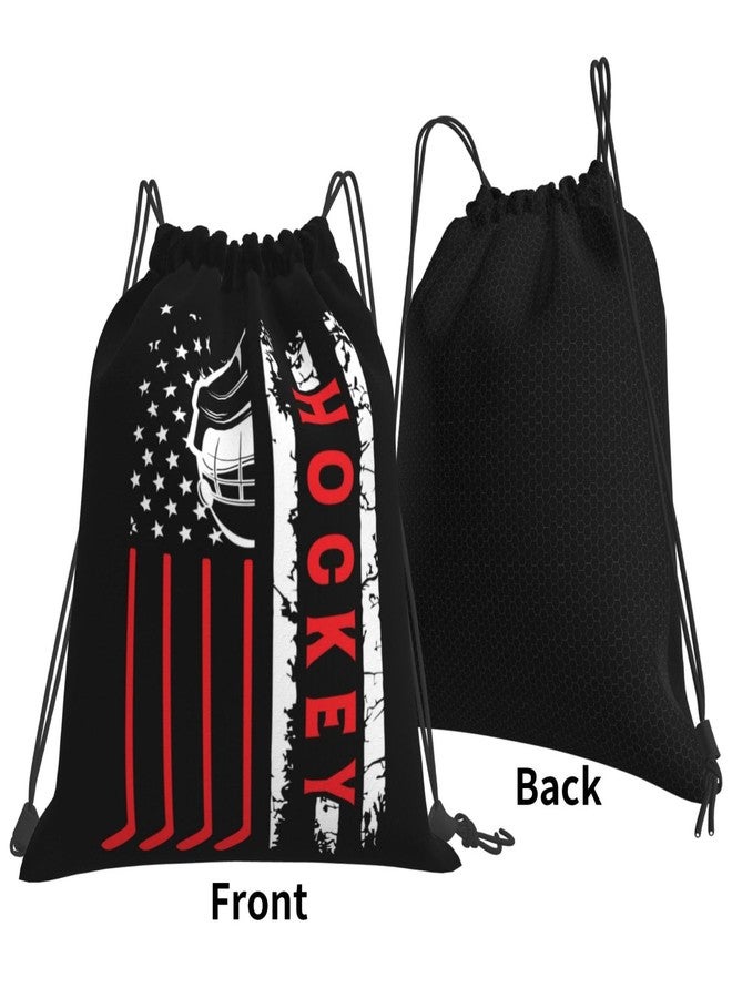 AIMASTZ Hockey Flag Unisex Drawstring Backpack Bag Sport Gym Swim Travel Sackpack - Image 2
